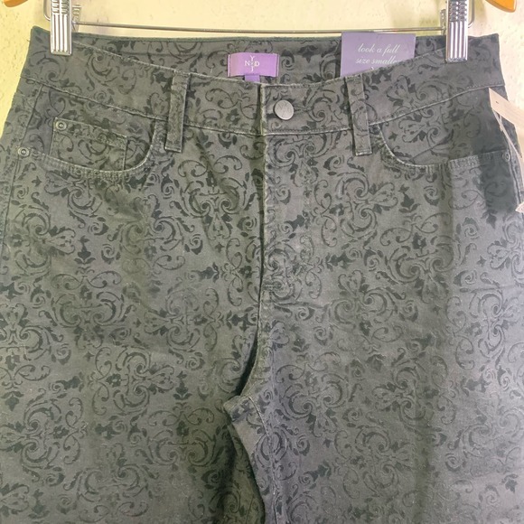 NYDJ Black Jacquard Ankle Slim Straight Jeans‎ - NWT - Picture 4 of 16